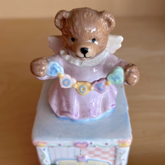 Vintage Tooth Box Prayer Bear RR Roman Inc. Angel Bear Unique Rare BABY Nursery - Picture 5 of 14